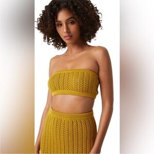NWT MISA Los Angeles Tia Bandeau Top In Chartreuse Size Medium